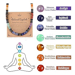 Chakra Natural Mixed Stone Heishi Beaded Necklaces&nbsp;MA5809-1