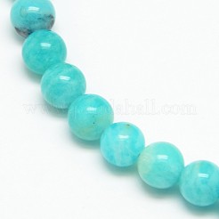 Natural Gemstone Amazonite Round Beads Strands&nbsp;G-O017-8mm-08C