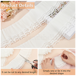 5 yards Double Layer Polyester Pleated Lace Ribbon&nbsp;OCOR-FG0002-12B