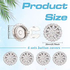 6Pcs Zinc Alloy Cufflinks&nbsp;BUTT-ME0001-36C