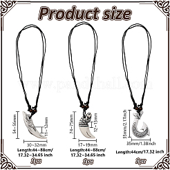 3Pcs 3 Styles Resin Fishhook Horn with Shark&nbsp;NJEW-HY0001-08B