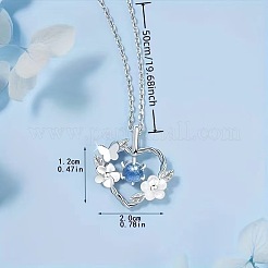 Alloy Resin Pendant Flower Heart Frame Pendant Necklaces for Woemn&nbsp;WG3E827-01