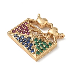 Brass Micro Pave Colorful Cubic Zirconia Pendants&nbsp;CU-CBA4231-06B-G