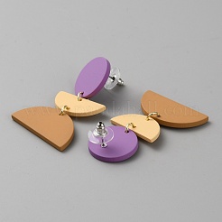 Polymer Clay Dangle Stud Earrings with 316 Surgical Stainless Steel Pins&nbsp;EJEW-WH0012-110B