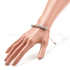 Round Natural White Jade Braided Bead Bracelet&nbsp;BJEW-JB07969-04