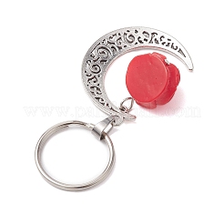 Flower Resin & Alloy Moon Keychain&nbsp;KEYC-JKC00821
