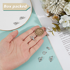 6Pcs Brass Micro Pave Clear Cubic Zirconia Fold Over Clasps&nbsp;KK-BC0015-10P