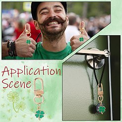20Pcs Alloy Enamel Clover Pendant Decorations&nbsp;HJEW-CP00073