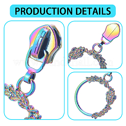 18Pcs 6 Colors Alloy Zipper Sliders with Wreath Charm&nbsp;FIND-GF0008-40