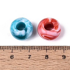 Two Tone Opaque Acrylic European Beads&nbsp;OACR-Q200-22