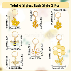 Bee & Flower Locking Stitch Markers&nbsp;HJEW-SC0001-34