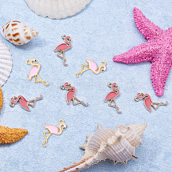 Alloy Enamel Pendants&nbsp;ENAM-PH0001-04LG-WH