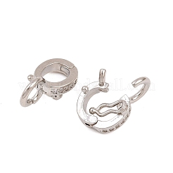 Brass Micro Pave Clear Cubic Zirconia Twister Clasps&nbsp;KK-H533-07P