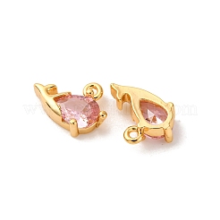 Brass Micro Pave Cubic Zirconia Pendants&nbsp;KK-K382-29G-02