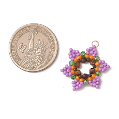 Glass Seed Beaded Pendants&nbsp;PALLOY-MZ01241-02