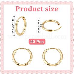 40Pcs Brass Hoop Earrings&nbsp;EJEW-UN0003-24