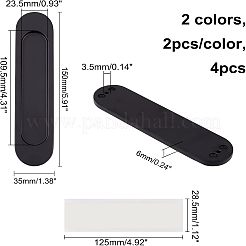 4Pcs 2 Colors No Punch Alloy Flush Pull Barn Door Handle&nbsp;FIND-CA0004-89