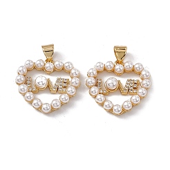 Brass Micro Pave Cubic Zirconia Pendants&nbsp;KK-B061-06G