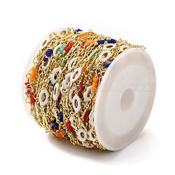 Handmade Brass Enamel Lip Link Chains&nbsp;CHC-M024-26G-02