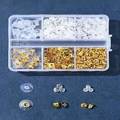 6 Styles Brass Bullet Clutch Bullet Clutch Earring Backs with Pad&nbsp;FIND-FS0003-08G