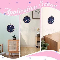 Flat Round Polyester & Acrylic Wall Mounted Brooch Organizer Display Boards&nbsp;AJEW-WH20006-30B