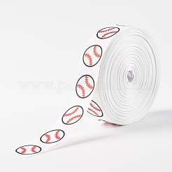 Single Face Baseball Printed Polyester Grosgrain Ribbons&nbsp;SRIB-P019-02
