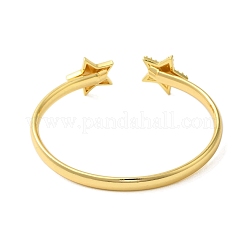 Rack Plating Brass Micro Pave Cubic Zirconia Cuff Bangles&nbsp;BJEW-P336-02B-G