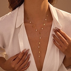 304 Stainless Steel & Plastic Star Y Tassel Necklaces for Women&nbsp;WGA1DD9-01