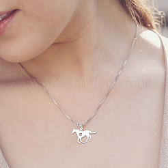DIY 304 Stainless Steel Horse Pendant Necklace Making Kit&nbsp;DIY-DR0001-44