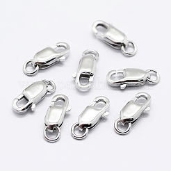 Anti-Tarnish Rhodium Plated 925 Sterling Silver Lobster Claw Clasps&nbsp;STER-K167-075A-P