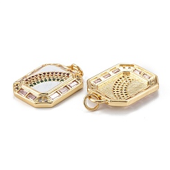 Real 18K Gold Plated Brass Micro Pave Colorful Cubic Zirconia Pendants&nbsp;ZIRC-A020-20G