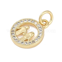 Rack Plating Brass Micro Pave Cubic Zirconia Pendants&nbsp;KK-H509-27G