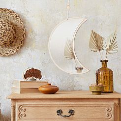 Moon Acrylic Mirror Wall Hanging Decoration&nbsp;HJEW-WH0069-02