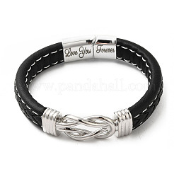 Word Love You Forever Stainless Steel Interlocking Knot Link Bracelet&nbsp;JB753A