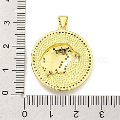 Brass Micro Pave Cubic Zirconia Pendants&nbsp;KK-K354-09A-G
