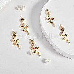 5Pcs Brass Micro Pave Cubic Zirconia Links Connectors&nbsp;ZIRC-SZ0002-80G