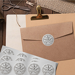 Round Silver Foil Embossed Picture Stickers&nbsp;DIY-WH0503-020