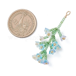 6Pcs 6 Colors Glass Seed Beaded Flower Big Pendants&nbsp;PALLOY-MZ01184