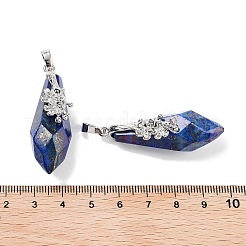 Natural Lapis Lazuli Faceted Teardrop Pendants&nbsp;G-Q163-04P-02