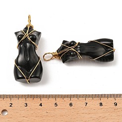 Natural Obsidian Pendants&nbsp;G-K338-30G-07