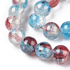 Baking Paint Crackle Glass Bead Strands&nbsp;DGLA-R053-05I