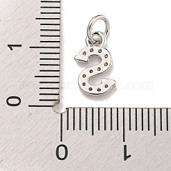 Initial Letter Brass with Cubic Zirconia Charms&nbsp;KK-Q814-26S-P