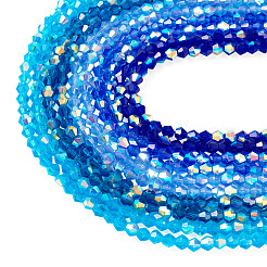 10 Strands 5 Colors Electroplate Transparent Glass Beads Strands&nbsp;EGLA-TA0013-78B