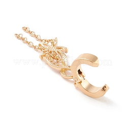 Infinity and Flower Cubic Zirconia Charm Belly Ring&nbsp;AJEW-F057-08G