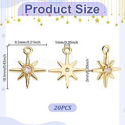 20Pcs Brass Cubic Zirconia Charms&nbsp;ZIRC-GA0001-16
