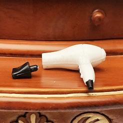 Mini Plastic Hair Dryer & Mirror & Comb Set Model&nbsp;PW-WGCFD14-01