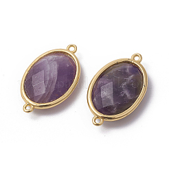 Golden Tone Brass Amethyst Links connectors&nbsp;G-F339-A01