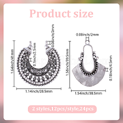 24Pcs 2 Styles Tibetan Style Zinc Alloy Pendants&nbsp;FIND-DR0001-47