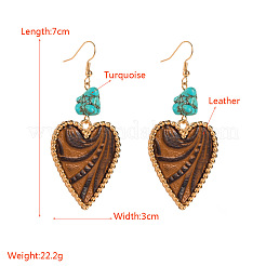 Alloy & Synthetic Turquoise Dangle Earrings&nbsp;WGDD144-03