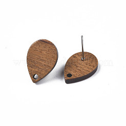 Walnut Wood Stud Earring Findings&nbsp;LS-X-MAK-N033-007